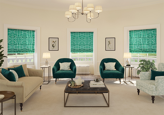 Bamboo Brights, Jade - Roman Blind - Image 8